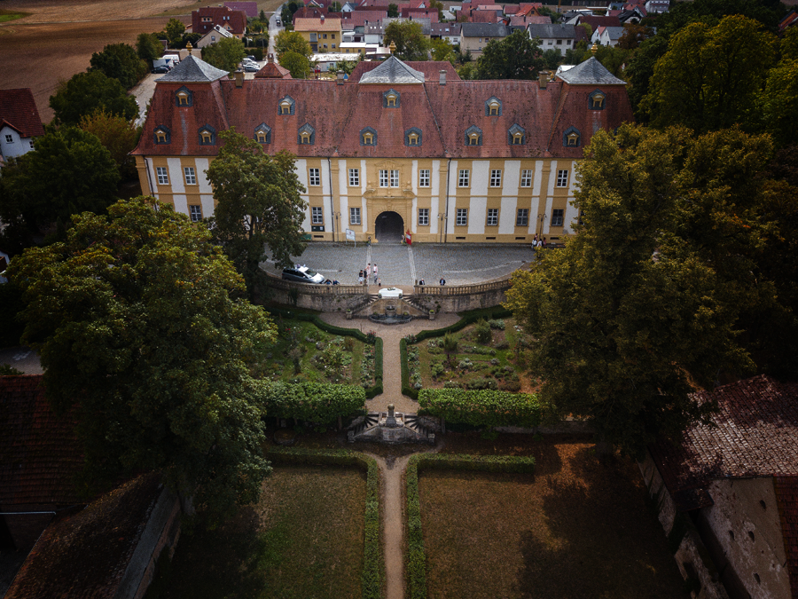Drohne Hochzeit Schloss Oberschwappach